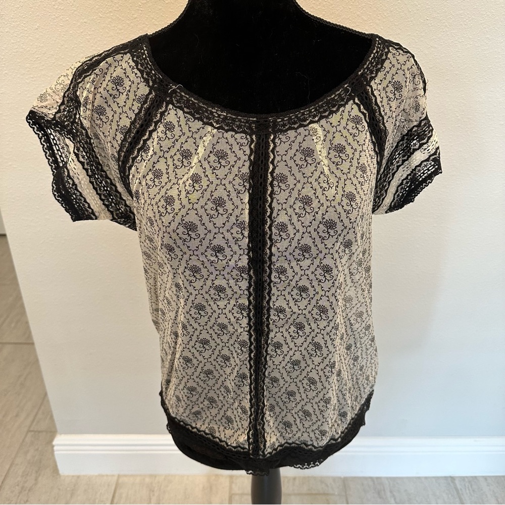 Free People Bohemian Short Sleeve Top